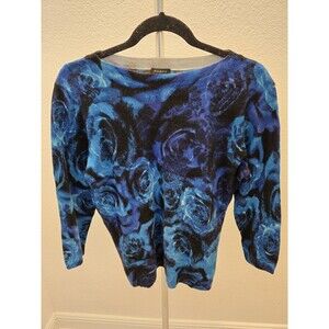 Talbots Beautiful Blue Sweater Womens M 100% Pure Merino Wool NWOT Retail $89.50